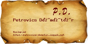 Petrovics Dömötör névjegykártya